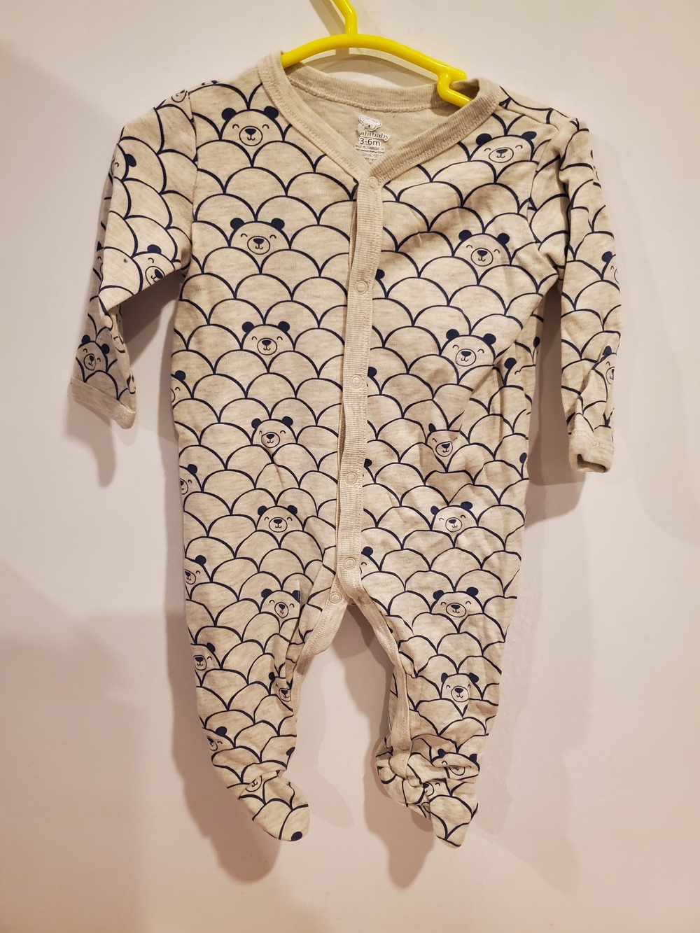 Cream 3-6 Month Snap Footie